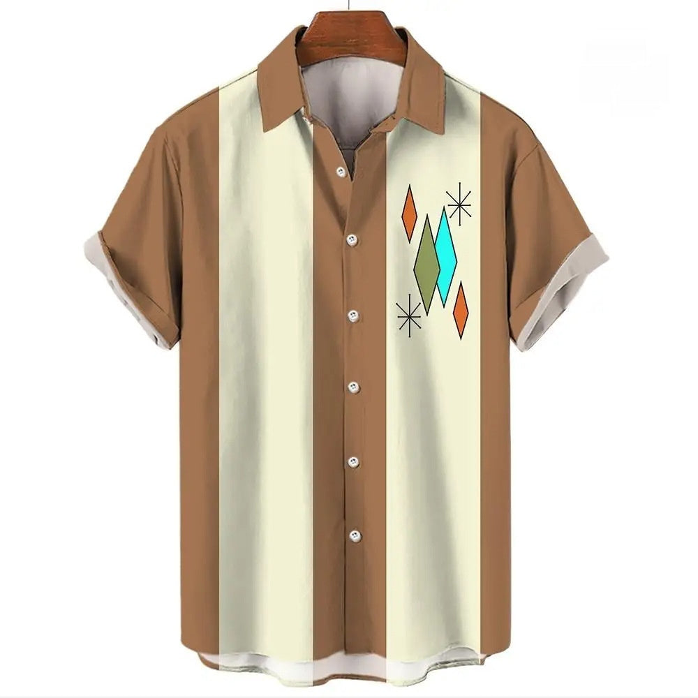 Men’s Vertical Stripe Graphic Shirt