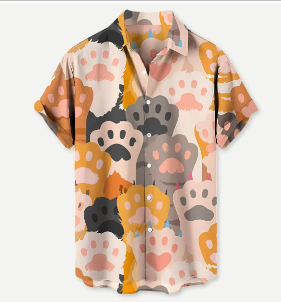 TropicEase Printed Lapel Shirt