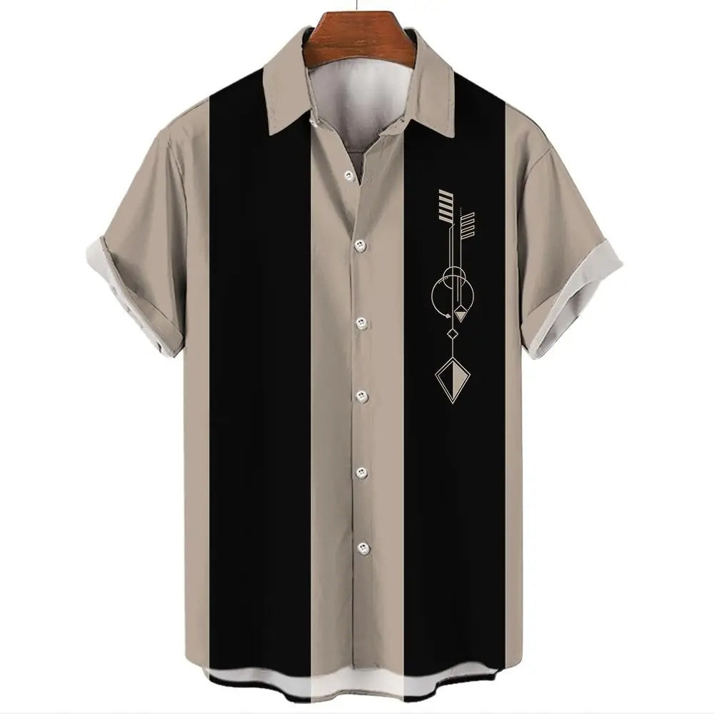 Men’s Vertical Stripe Graphic Shirt