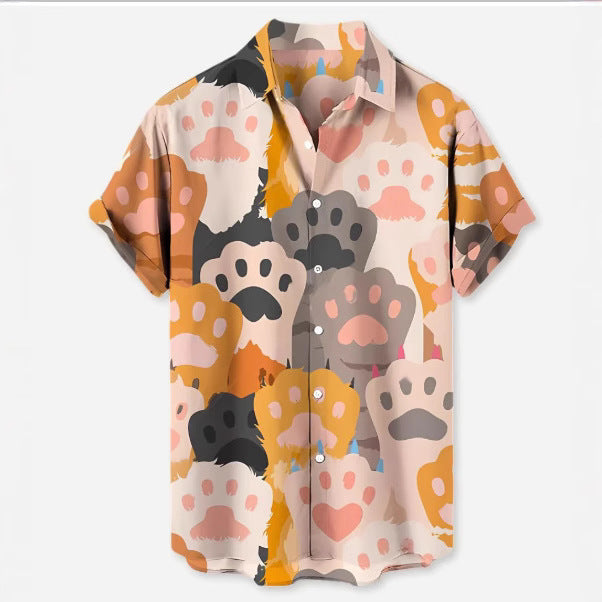 TropicEase Printed Lapel Shirt