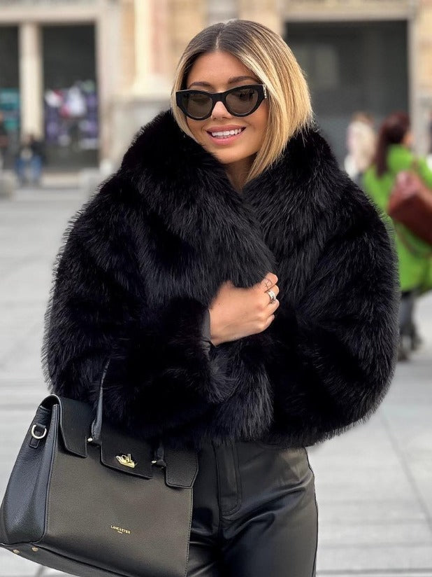 Faux Fur Lapel Jacket