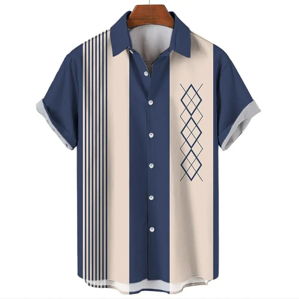 Men’s Vertical Stripe Graphic Shirt