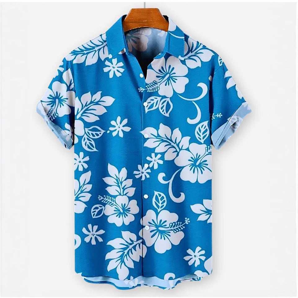 TropicEase Printed Lapel Shirt
