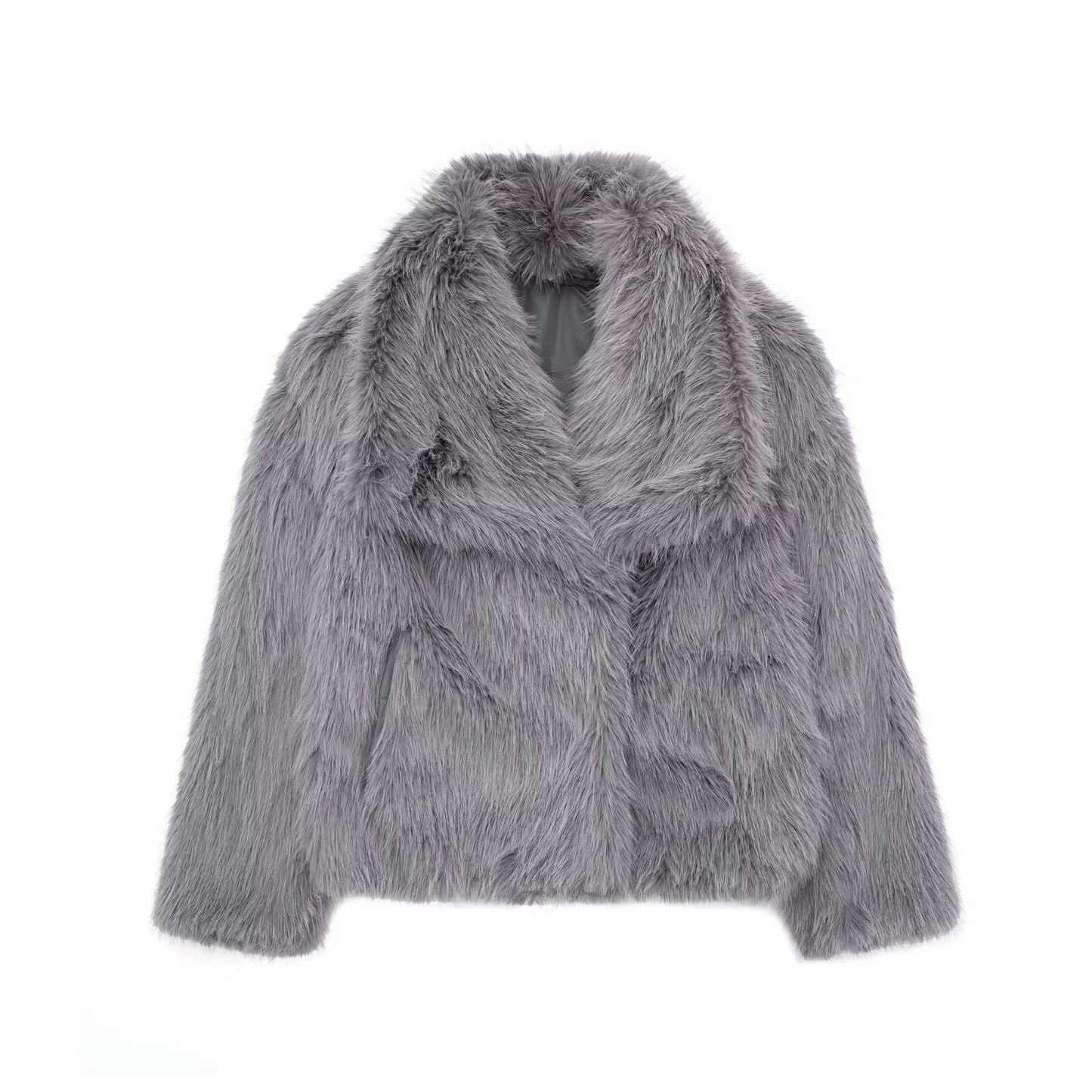 Faux Fur Lapel Jacket