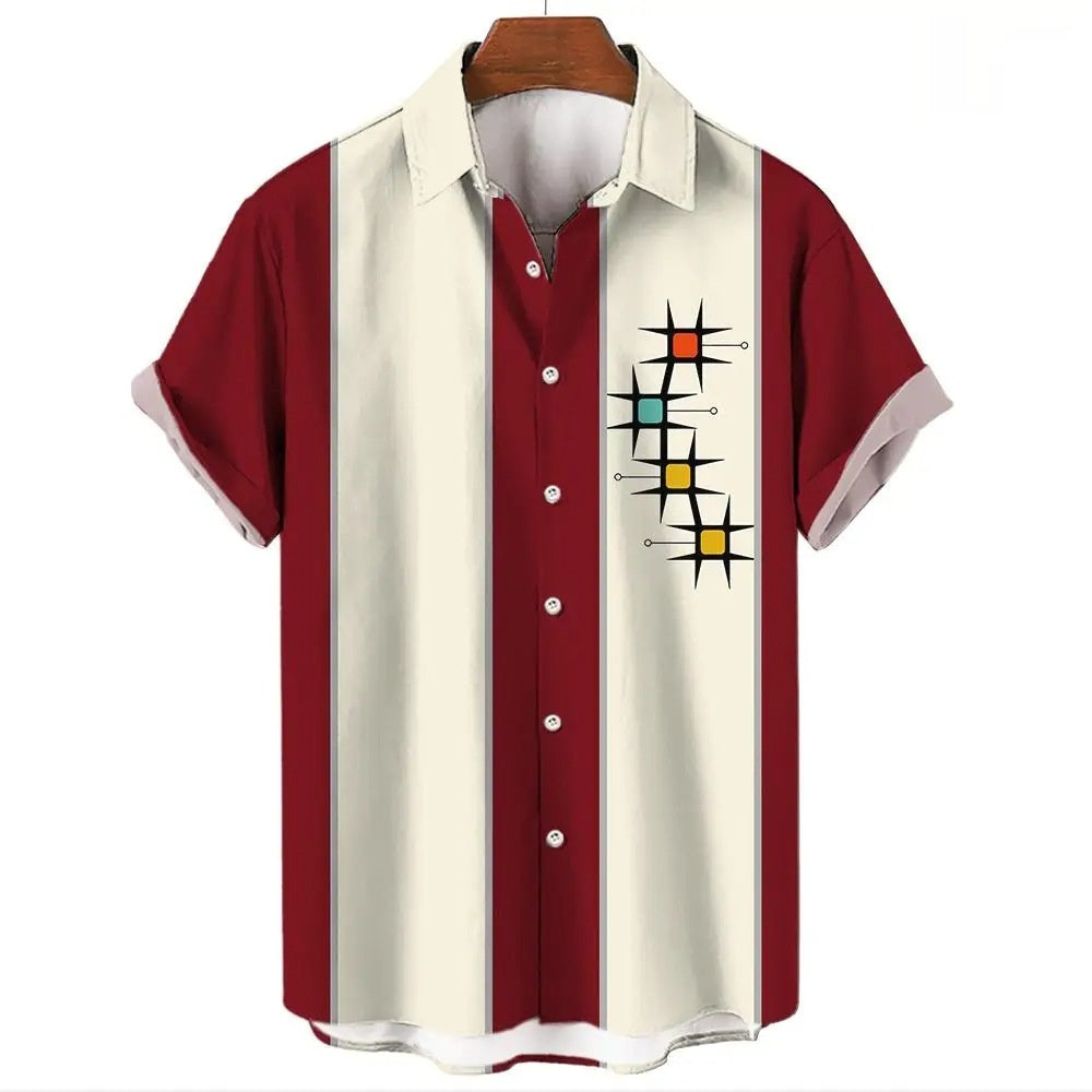 Men’s Vertical Stripe Graphic Shirt