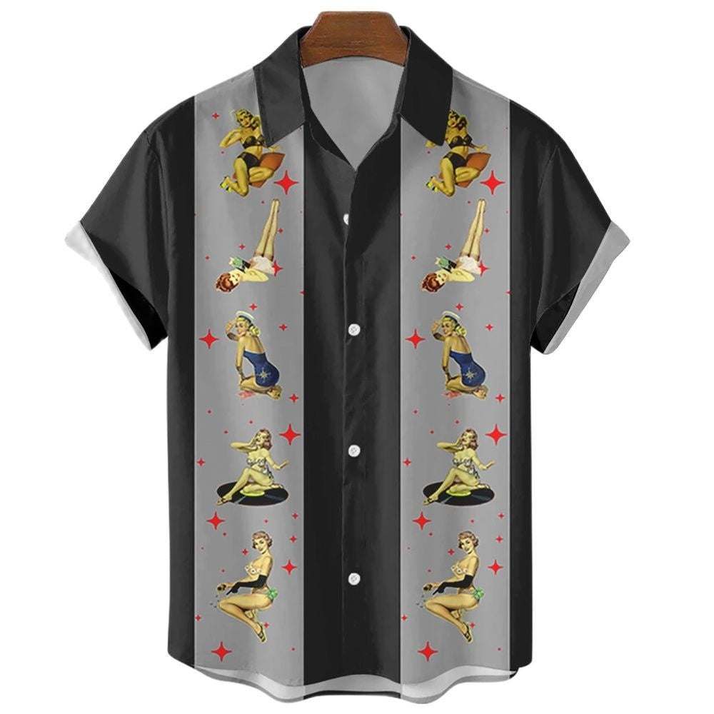 Men’s Vertical Stripe Graphic Shirt