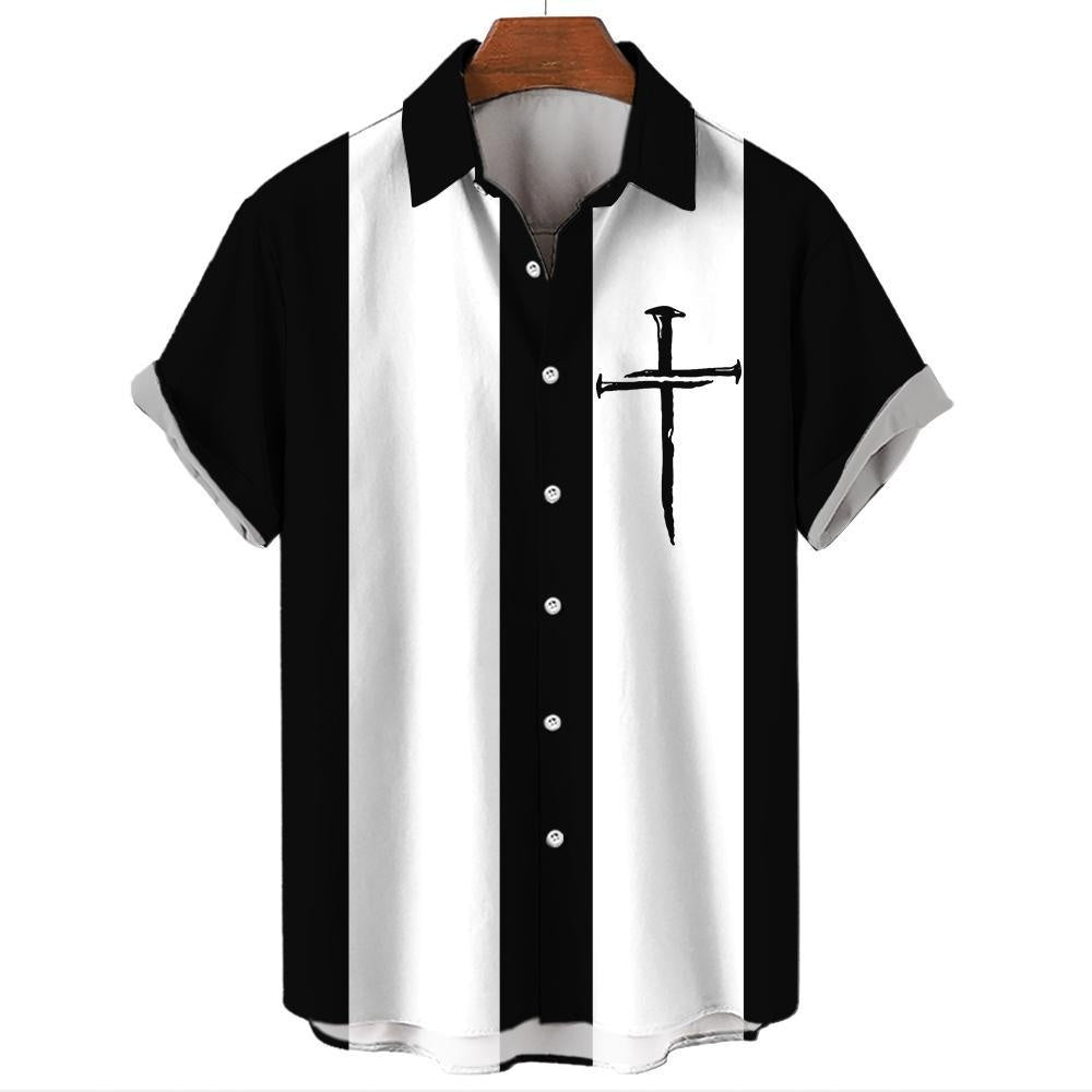 Men’s Vertical Stripe Graphic Shirt