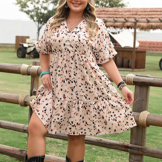 WildForm V-Neck Leopard Dress